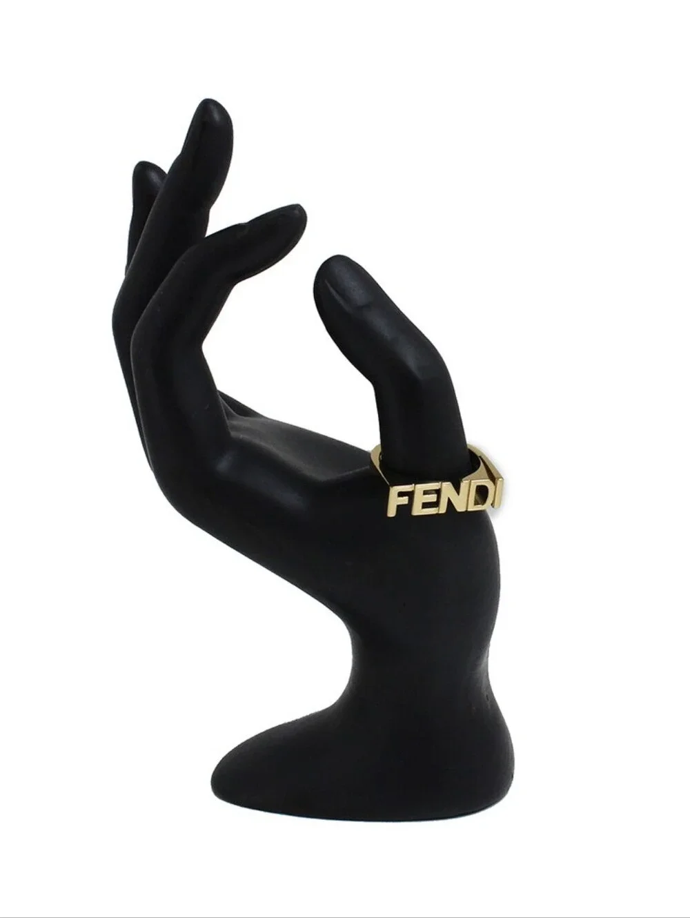 EUC FENDI Mens Large Gold Monogram Letter Ring!